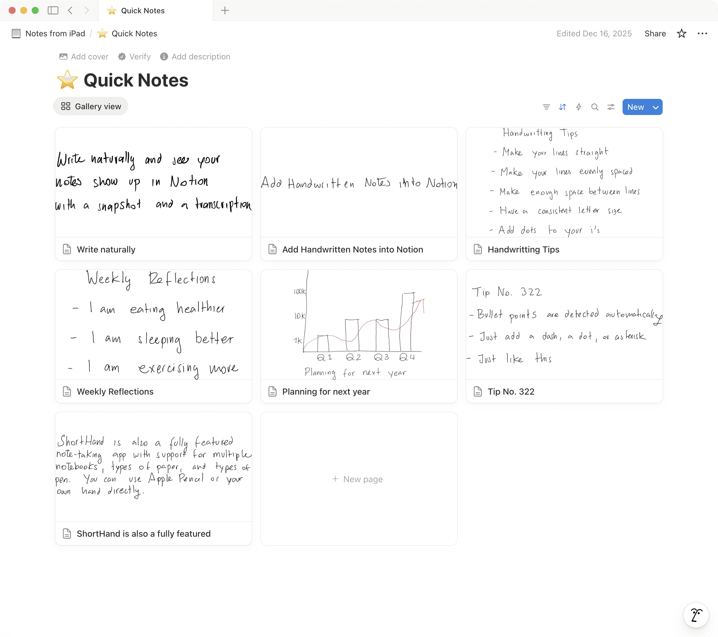 ShortHand syncing handwritten notes into Notion
