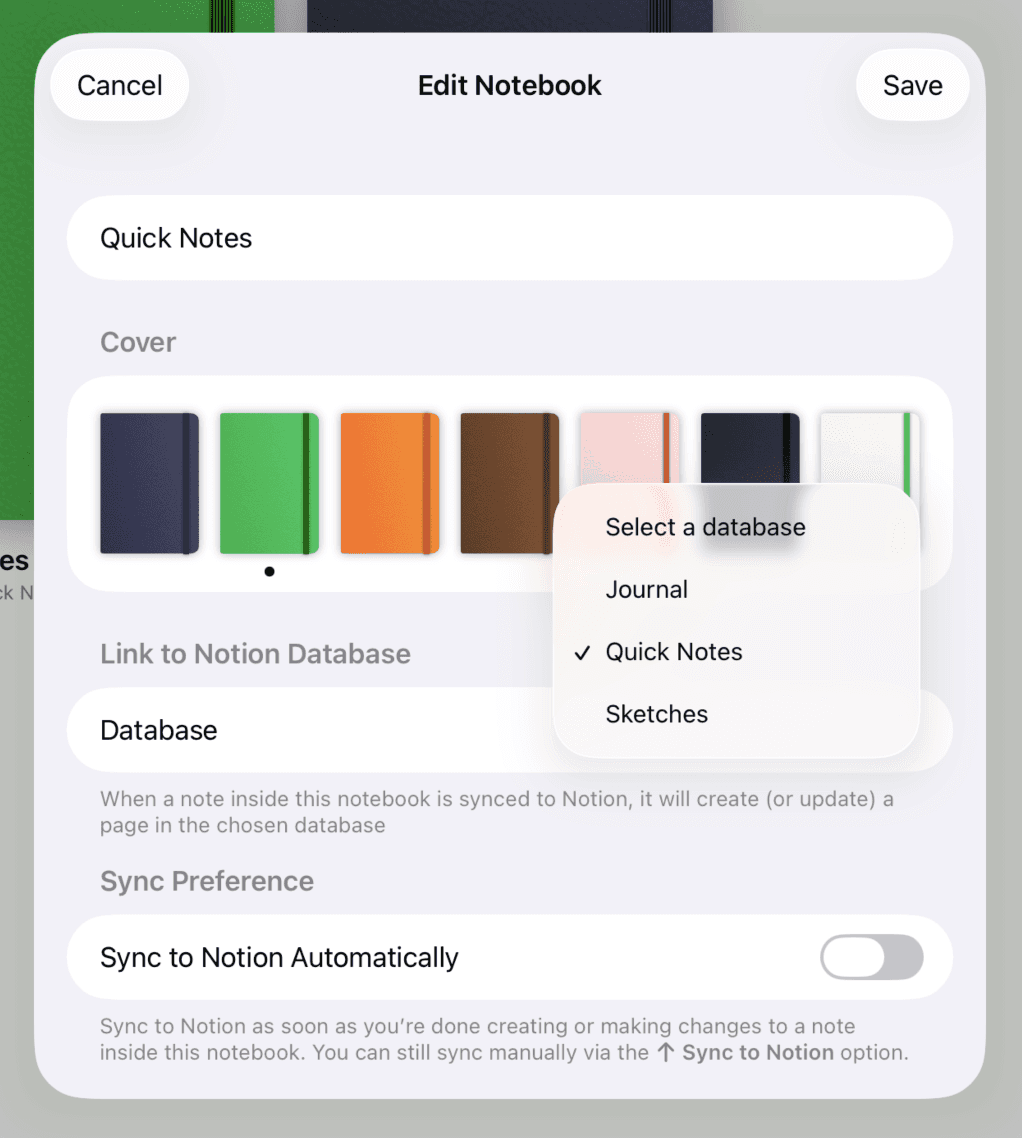 Linking a ShortHand notebook to a Notion database